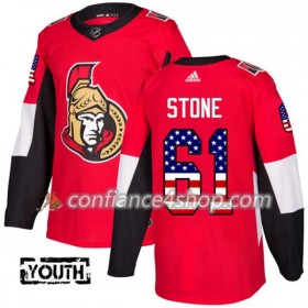 Adidas Maillot de Hockey Ottawa Senators Mark Stone 61 2017-2018 Rouge USA Flag Fashion Authentic - Enfant